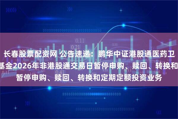 长春股票配资网 公告速递：鹏华中证港股通医药卫生ETF发起式联接基金2026年非港股通交易日暂停申购、赎回、转换和定期定额投资业务